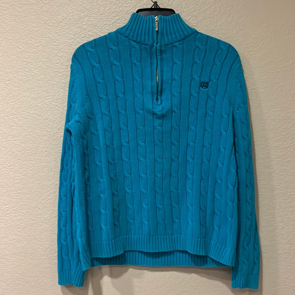 Chaps Blue Chunky cable Knit Sweater sz M
